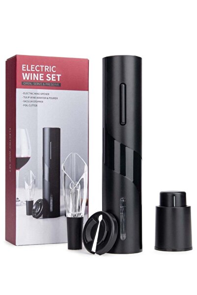 Generic Electric Wine Bottle Opener Set - Includes Corkscrew, Foil Cutter, Wine Vacuum Stopper, and Aerator