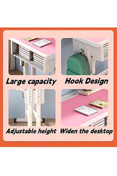 ZUIHAO 65 * 45cm Kids Adjustable Study Desk and Chair Set with Storage Drawer - Beige