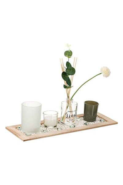 SHOPIENS Set de suporturi pentru lumânări și tămâie cu plante decorative și p...