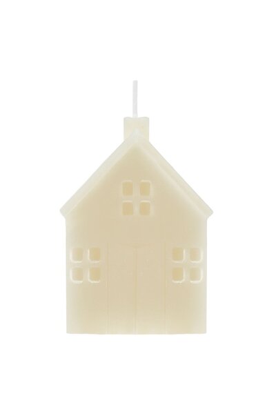MYONNA IT & E- COMMERCE 3D Decorative Candle - House Shape, Ecru, 5.5x5.5x8 cm, Paraffin