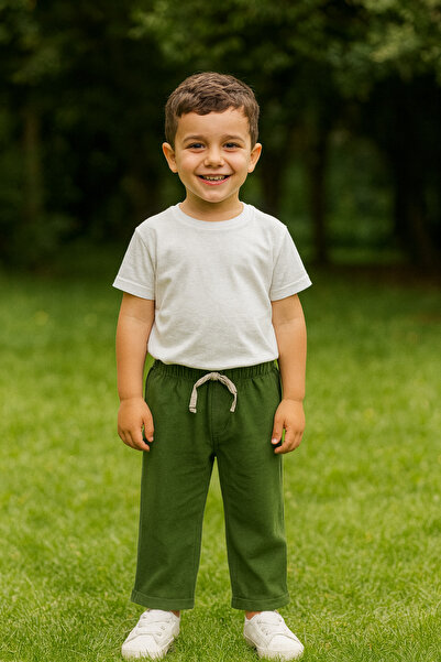 tinytrends 100% Cotton Color Relax Binding Detailed Muslin Trousers