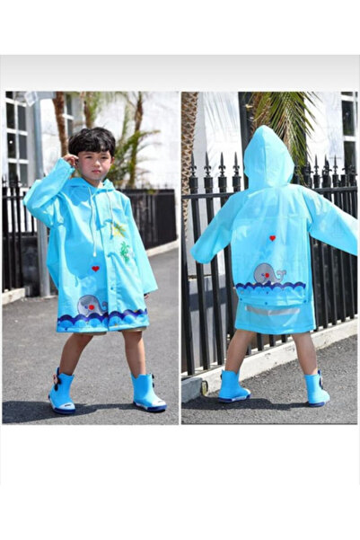 OyuncakçıDayım Hooded Children's Raincoat with Animal Figures