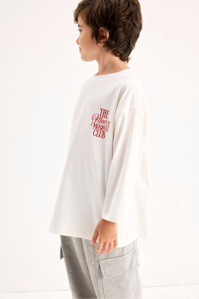 Marvy The Magical Club Ecru Printed Long Sleeve Tshirt