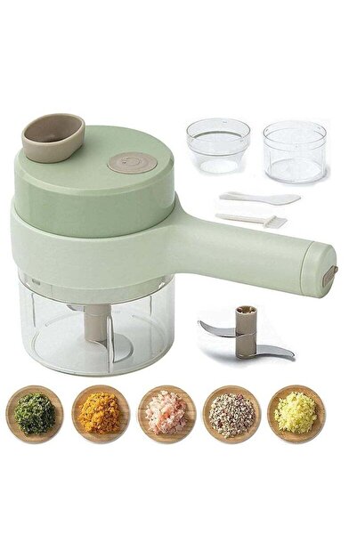 Generic Aroos 4 in 1 Handheld Electric Vegetable Cutter Set, Mini Hand-held Wireless Electric Garlic Mud Ma