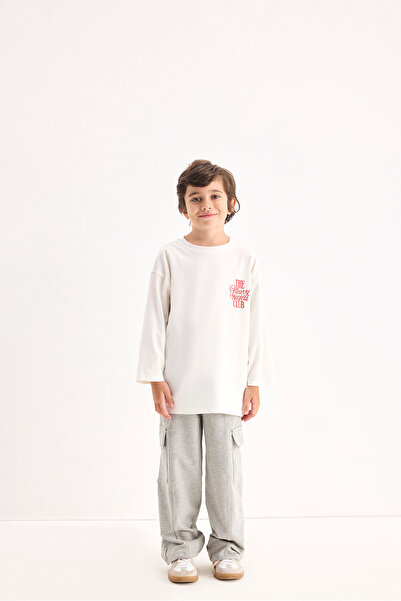 Marvy The Magical Club Ecru Printed Long Sleeve Tshirt