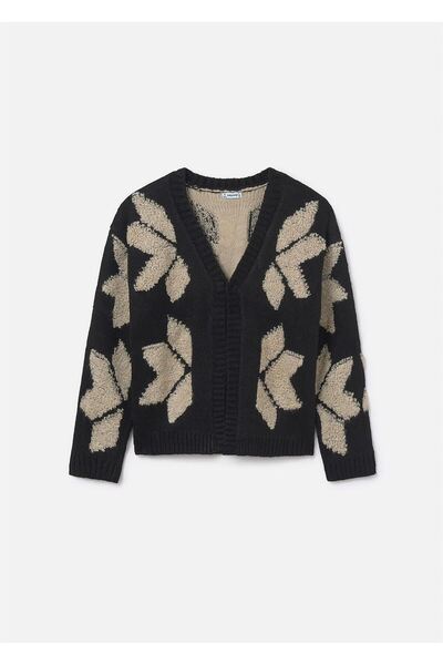 MAYORAL Детско момичешко яке от вълна с мотиви, черно 7318