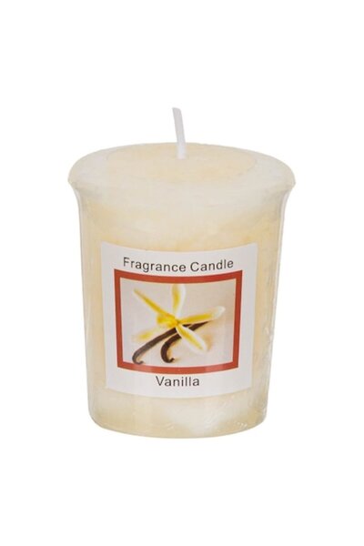 MYONNA IT & E- COMMERCE Paraffin Votive Candle, Vanilla Scent, Ecru, Diameter 4.5 cm, Height 5 cm