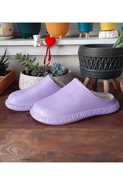 AkınalBella papuci de casă pentru birou, căptușiți cu blană, cu talpă anti-al...