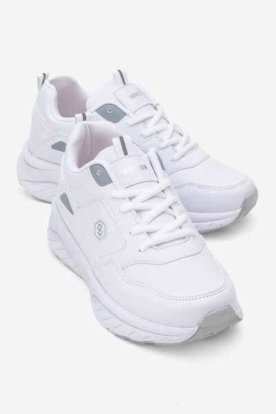 CCWAY AYAKKABI أحذية رياضية نسائية؛ أبيض رمادي