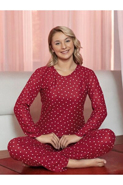 Sude Women, Suede Red Pajama Set