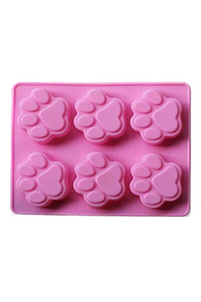 Generic Cat Paw Print Silicone Cookie Cake Candy Chocolate Mold Soap Pink