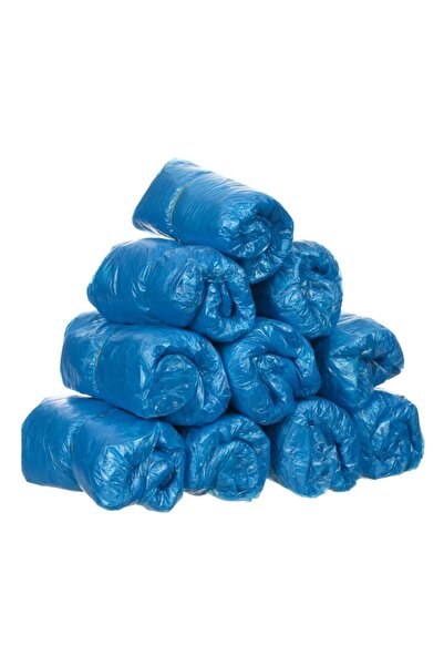 SHOPIENS Disposable Shoe Covers, Set of 50 Pairs, Elastic, Blue