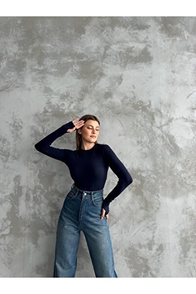 MODA Likralı Pamuk Parmak Geçmeli Buzzy Body