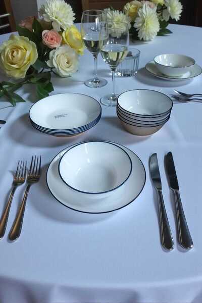 IKEA Oftast 12 Parça 6 Kişilik Lacivert Fileli Yemek Takımı