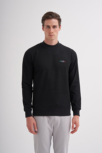 Cazador 24KCEEO05250 Siyah Erkek Bisiklet Yaka Relax Fit Polar Sweat