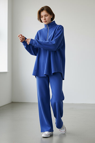 NEWCO Half-Zippered Original Linen Double Sweatshirt and Pants Set