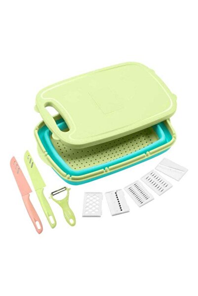 Generic AIWANTO Multipurpose Foldable Basket Vegetable and Fruit Slicer Multicolour