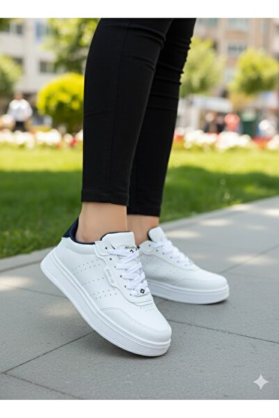 homiro Women's Orthopedic Faylon Non-Yellowing Sole Sports Shoes - White Navy