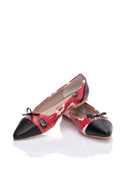 JustBow Printed Women's Ballerinas with Bow Detail