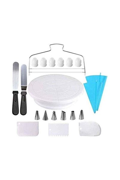 Generic 21-Piece Cake Decorating Kit White/Silver/Blue 28cm