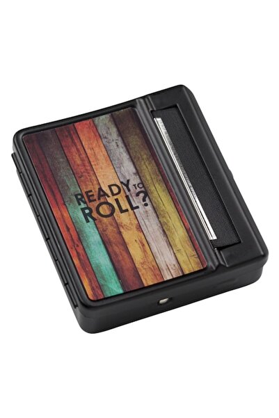 SHOPIENS Cutie pentru tutun cu mecanism de rulare „Ready to Roll”, metal, neg...