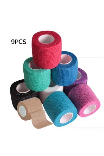 First Step 9 Pack Self-Adhesive Elastic Sports Bandages - Effective Wrist, Ankle, and Muscle Support with High Stretchability