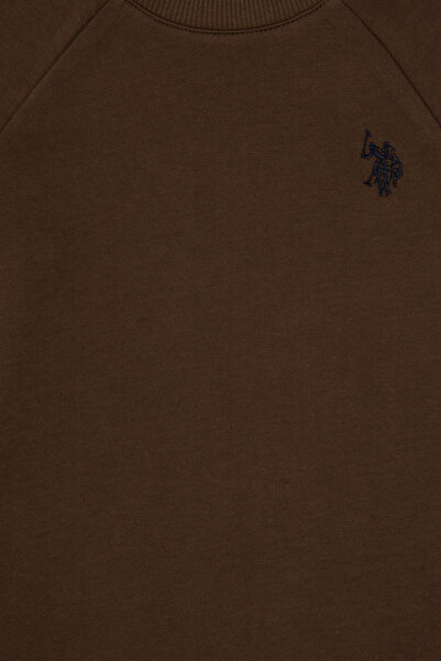 U.S. Polo Assn. Boy's Brown Basic Crew Neck Sweatshirt 50313832-Vr029