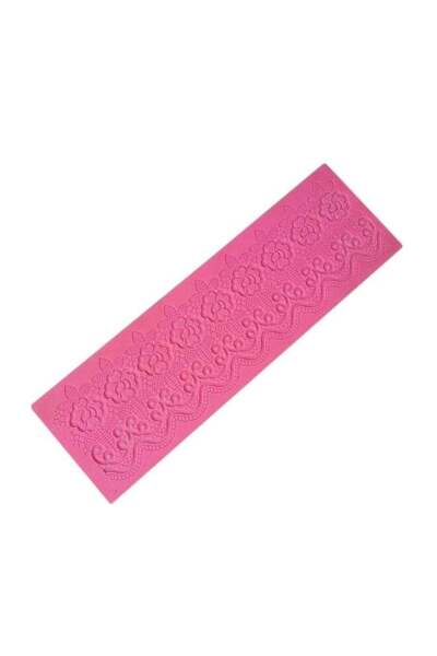 Generic Fondant Lace Decor Silicone Baking Mould Pink 33.5 X 10.4 X 0.3cm