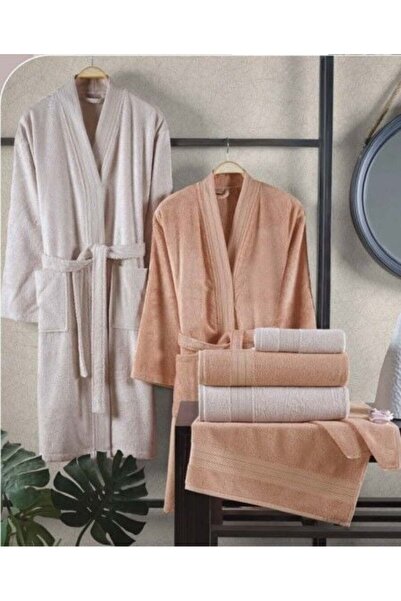 Genel Markalar Sera Bornoz Seti Şeftali Bej