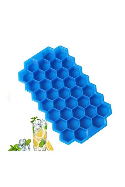 Generic ECVV Silicone Flexible Ice Cube Trays with Lid, 37 Cubes Ice Trays for Chilled Drinks, Whiskey & Co