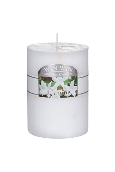 MYONNA IT & E- COMMERCE Win Win Paraffin Candle, Jasmine Scent, White, 6.8x9.5 cm