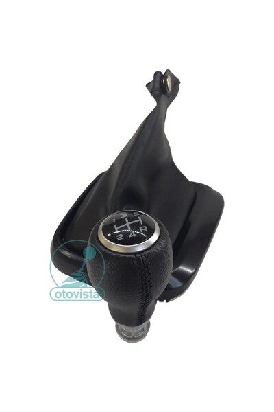 otovista Fiat Egea Leather Gear Shift Knob & Gear Gaiter (Black Stitched)
