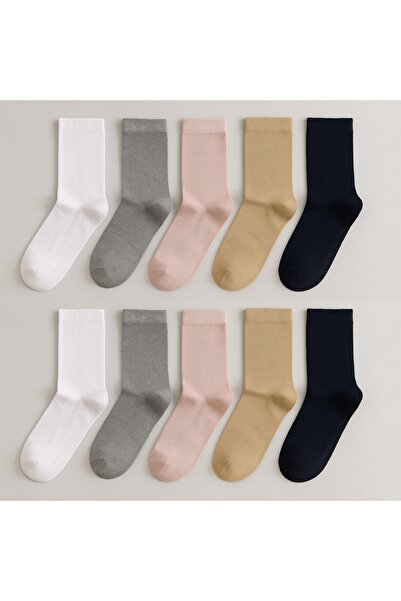 shefox 10 أزواج من الجوارب النسائية ذات المقدمة المصنوعة من الخيزران خياطة مخ...