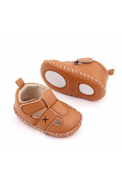 BebeNou Pantofi de bebeluși maro deschis, cu decupaje, MDd2617-1-p12(p26)