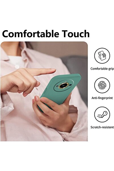 Flippy Protective Case for Realme 11 Pro Plus, Liquid Silicone, Microfiber Interior, Green