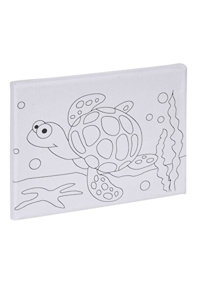 MYONNA IT & E- COMMERCE Set pictură pe pânză, model broască țestoasă 20x15 cm, 5 vopsele acrilice, pensulă, multicolor