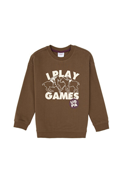 U.S. Polo Assn. Момчешка каки блуза с качулка 50311149-VR027