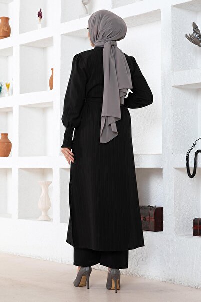 Missvalle Slit Detailed Suit Black Msw19233-1