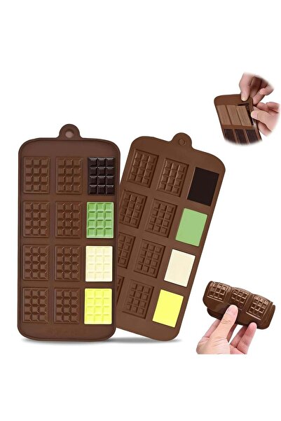 Generic 2PCS Silicone Chocolate Bar Mold, Candy Bar Mold, No-Stick Baking, Th...