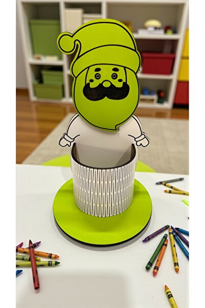 Pemina حامل أقلام سانتا كلوز مصنوع من خشب MDF بسمك 3 مم