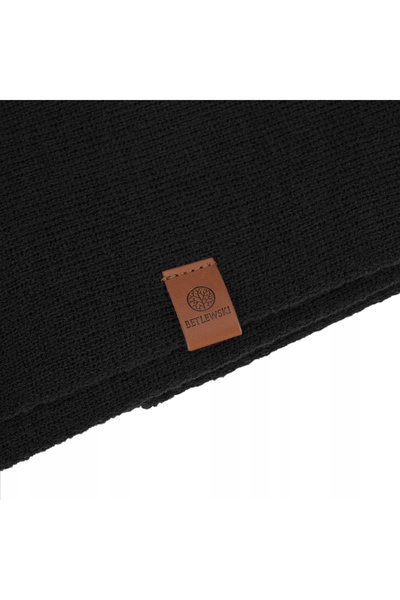 Betlewski BKM-BK-01 BLACK Men's scarf WINTER