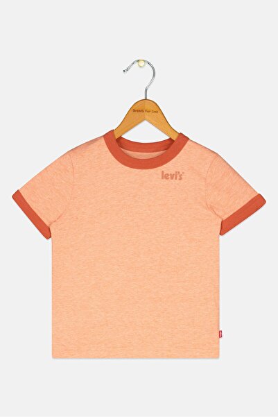 Levi's Kids Boy Brand Logo Short Sleeves T-Shirts, Orange Heather