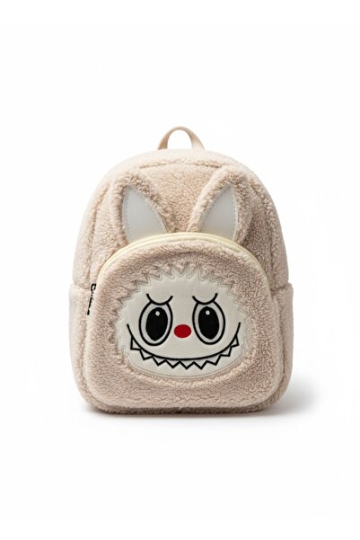 Babillo Kids Clothing Store BABİLLO KİDS Peluş Labubu Tasarım Krem Çocuk Sırt Çantası
