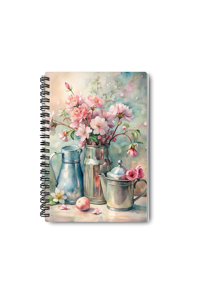 qoeuyl boutique مجموعة دفاتر ملاحظات مدرسية وردية بتصميم حنيني، دفتر ملاحظات حلزوني مقاس A5 مسطر من 4 قطع للذكرى والذكريات