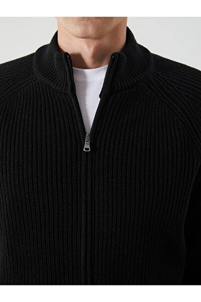 LC Waikiki Standard Pattern Stand Collar Men's Knitwear Cardigan