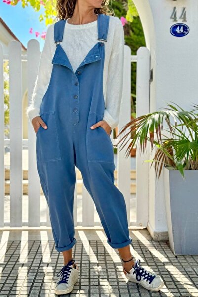 Güneşkızı Ολόσωμη φόρμα από βαμβακερό ύφασμα με κουμπιά και τσέπες με λουράκια στο λαιμό 120 50