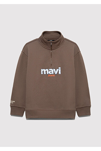 Mavi Λογότυπο Καφέ Φούτερ Loose Fit / Χαλαρή Άνετη Κοπή 6S10151-87181
