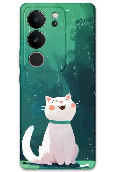 Gramaphone Vivo V29 Compatible Cat Pattern Phone Case + Screen Protector - 5781