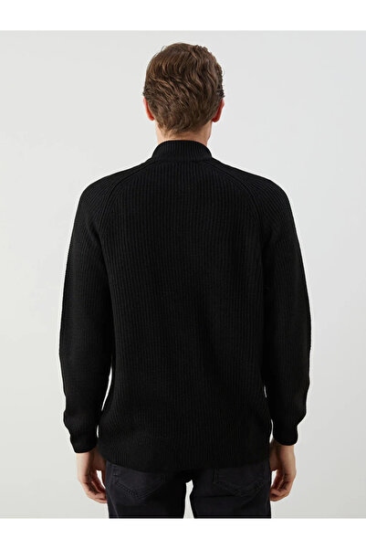 LC Waikiki Standard Pattern Stand Collar Men's Knitwear Cardigan