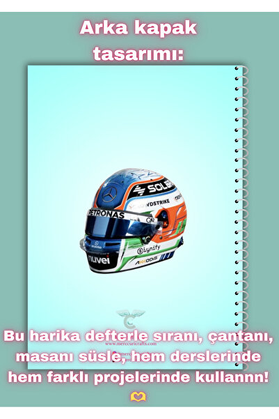 merccuri crafts Kimi Antonelli A4 Spiral School Notebook 50 Sheets - Unlined-Solid-Blank Pvc Cover Waterproof